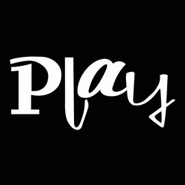 Vinyl Decal Sticker for Computer Wall Car Mac MacBook and More - Play - 5.2 x 2.3 inches