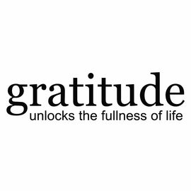 Vinyl Decal Sticker for Computer Wall Car Mac MacBook and More Gratitude unlocks The Fullness of Life