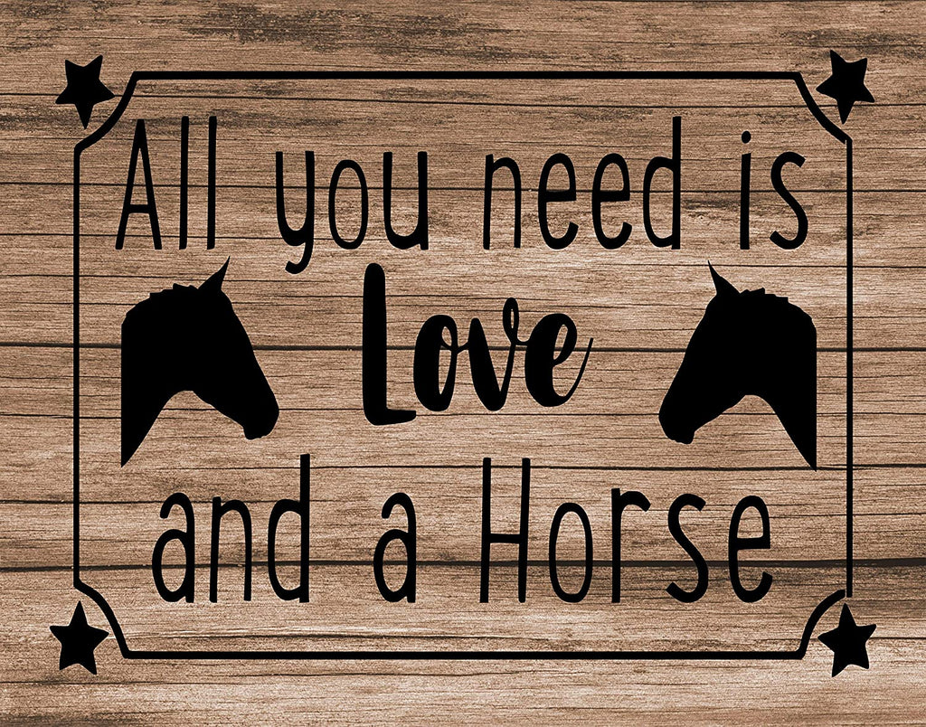 Horse lovers and equestrian set of three poster prints - Decorate your home, office or barn. Reclaimed wood background will compliment decor. Frame NOT included (8x10, Set 1 (3 Prints))