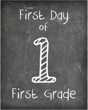 Load image into Gallery viewer, First Day of School Print, 1st Grade Reusable Chalkboard Photo Prop for Kids Back to School Sign for Photos, First Grade Frame Not Included (8x10, 1st Grade - Style 1)