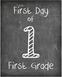 First Day of School Print, 1st Grade Reusable Chalkboard Photo Prop for Kids Back to School Sign for Photos, First Grade Frame Not Included (8x10, 1st Grade - Style 1)