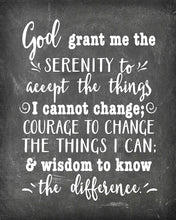Load image into Gallery viewer, Serenity Prayer Poster Print Photo Quality - Inspirational Wall Art for Alcoholics Anonymous, AA, Narcotics Anonymous, NA - Made in USA (11x14, Prayer 1)
