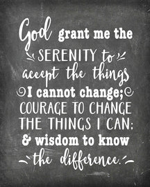 Serenity Prayer Poster Print Photo Quality - Inspirational Wall Art for Alcoholics Anonymous, AA, Narcotics Anonymous, NA - Made in USA (11x14, Prayer 1)