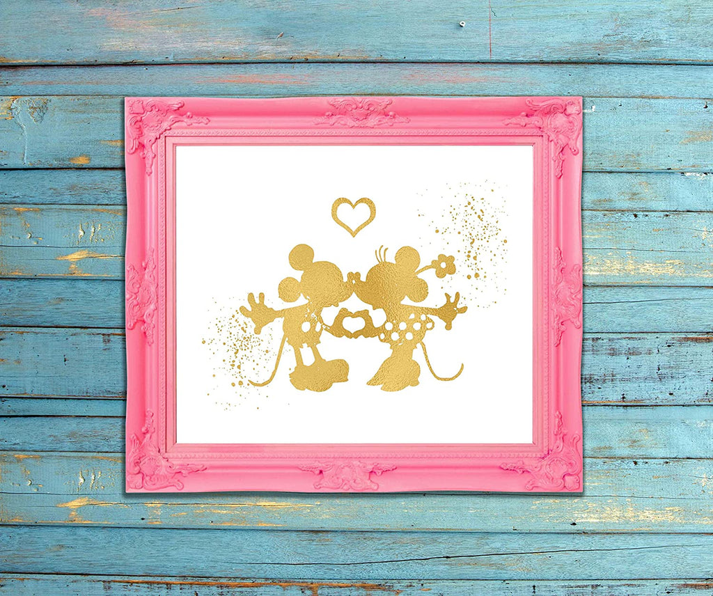Inspired by Mickey and Minnie Mouse Love and Friendship - Poster Print Photo Quality - Made in USA - Disney Inspired - Home Art Print -Frame not Included (8x10, Kiss)