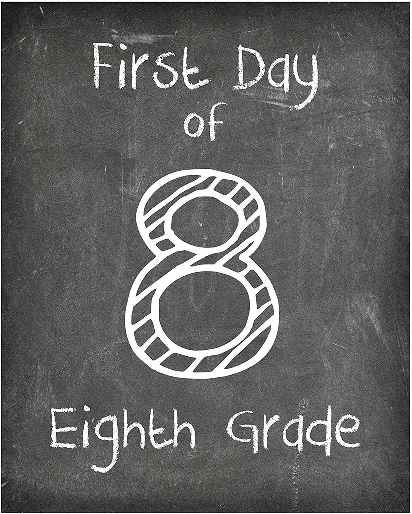 First Day of School Print, Set of 3 Reusable Chalkboard Photo Prop for Kids Back to School Sign for Photos, Frame Not Included (8x10, Set 3 - Style 1)
