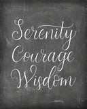 Serenity, Courage, Wisdom - Poster Print Photo Quality - Inspirational Wall Art for Alcoholics Anonymous, AA, Narcotics Anonymous, NA - Made in USA (8x10, Serenity - Chalk)