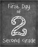 First Day of School Print, 2nd Grade Reusable Chalkboard Photo Prop for Kids Back to School Sign for Photos, Frame Not Included (8x10, 2nd Grade - Style 1)