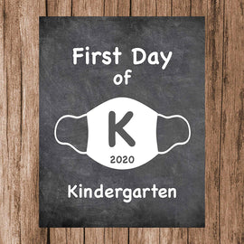 First Day of School Art Print for 2020. Unframed Reusable Photo Prop for Kids and Parents Back to School Sign. Masked, zoomed and remote learning 8” x 10” (8