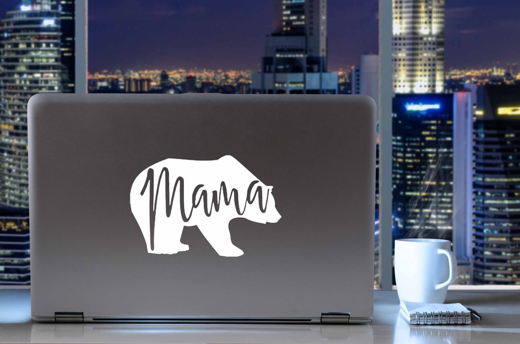 Mama Bear | 5.2" x 3.4" Vinyl Sticker | Peel and Stick Inspirational Motivational Quotes Stickers Gift | Decal for Family Moms Lovers