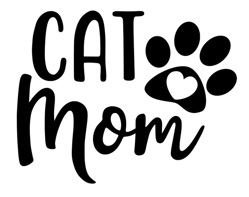 Cat Mom | 5.2" x 4.1" Vinyl Sticker | Peel and Stick Inspirational Motivational Quotes Stickers Gift | Decal for Animals Cat Lovers