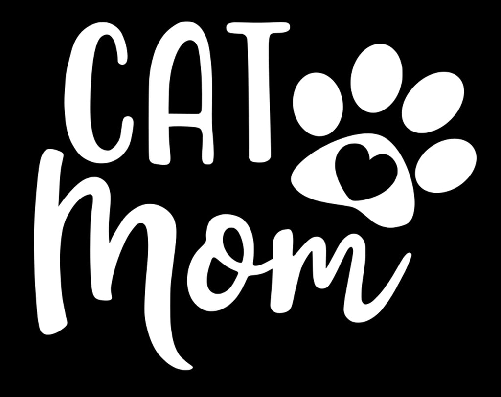 Cat Mom | 5.2" x 4.1" Vinyl Sticker | Peel and Stick Inspirational Motivational Quotes Stickers Gift | Decal for Animals Cat Lovers