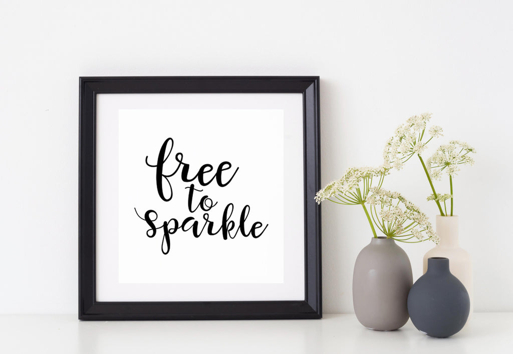 Free to Sparkle | 5.2" x 4.4" Vinyl Sticker | Peel and Stick Inspirational Motivational Quotes Stickers Gift | Decal for Inspiration/Motivation Lovers
