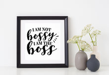 Load image into Gallery viewer, I Am Not Bossy I Am The Boss | 5.2&quot; x 4.5&quot; Vinyl Sticker | Peel and Stick Inspirational Motivational Quotes Stickers Gift | Decal for Humor Lovers