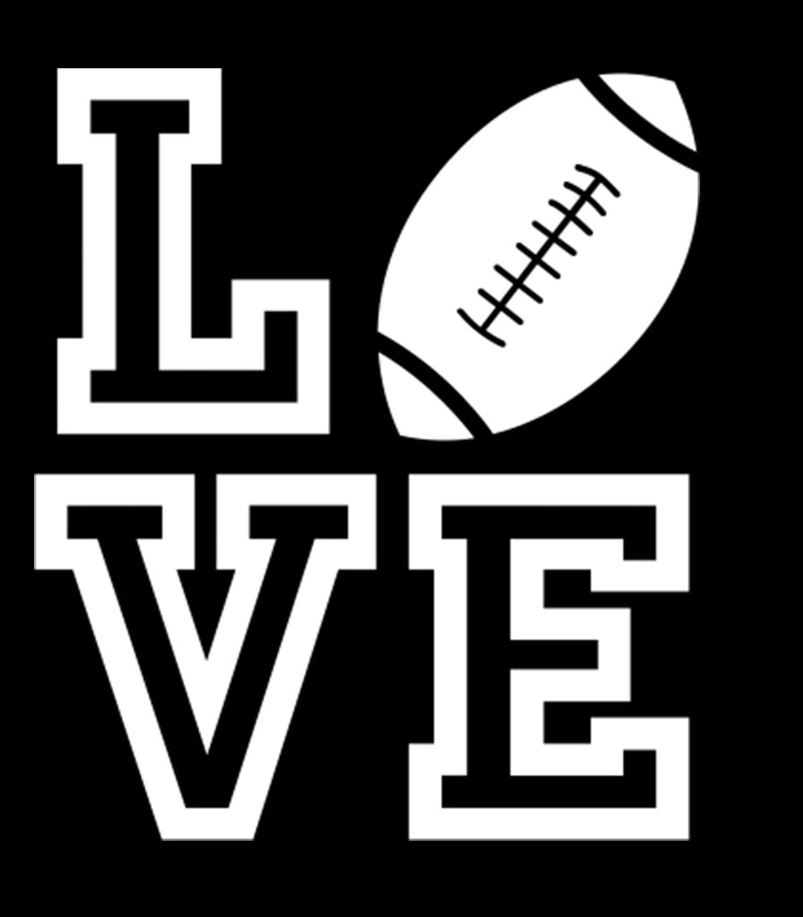 Love Football | 5.2" x 4.5" Vinyl Sticker | Peel and Stick Inspirational Motivational Quotes Stickers Gift | Decal for Sports Football Lovers