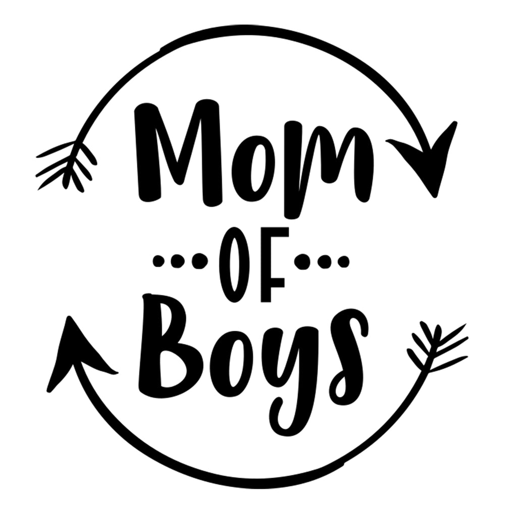 Mom of Boys | 5.2" x 4.9" Vinyl Sticker | Peel and Stick Inspirational Motivational Quotes Stickers Gift | Decal for Family Moms Lovers