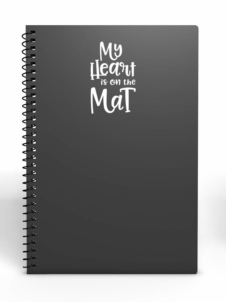 My Heart is On The Mat | 5.2" x 3.3" Vinyl Sticker | Peel and Stick Inspirational Motivational Quotes Stickers Gift | Decal for Sports Wrestling Lovers