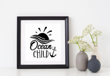 Load image into Gallery viewer, Ocean Child | 5.2&quot; x 4.4&quot; Vinyl Sticker | Peel and Stick Inspirational Motivational Quotes Stickers Gift | Decal for Outdoors/Nature Water Lovers