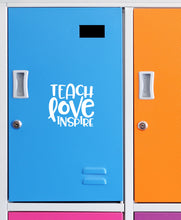 Load image into Gallery viewer, Teach Love Inspire | 4.5&quot; x 2.2&quot; Vinyl Sticker | Peel and Stick Inspirational Motivational Quotes Stickers Gift | Decal for Occupations Teaching Lovers