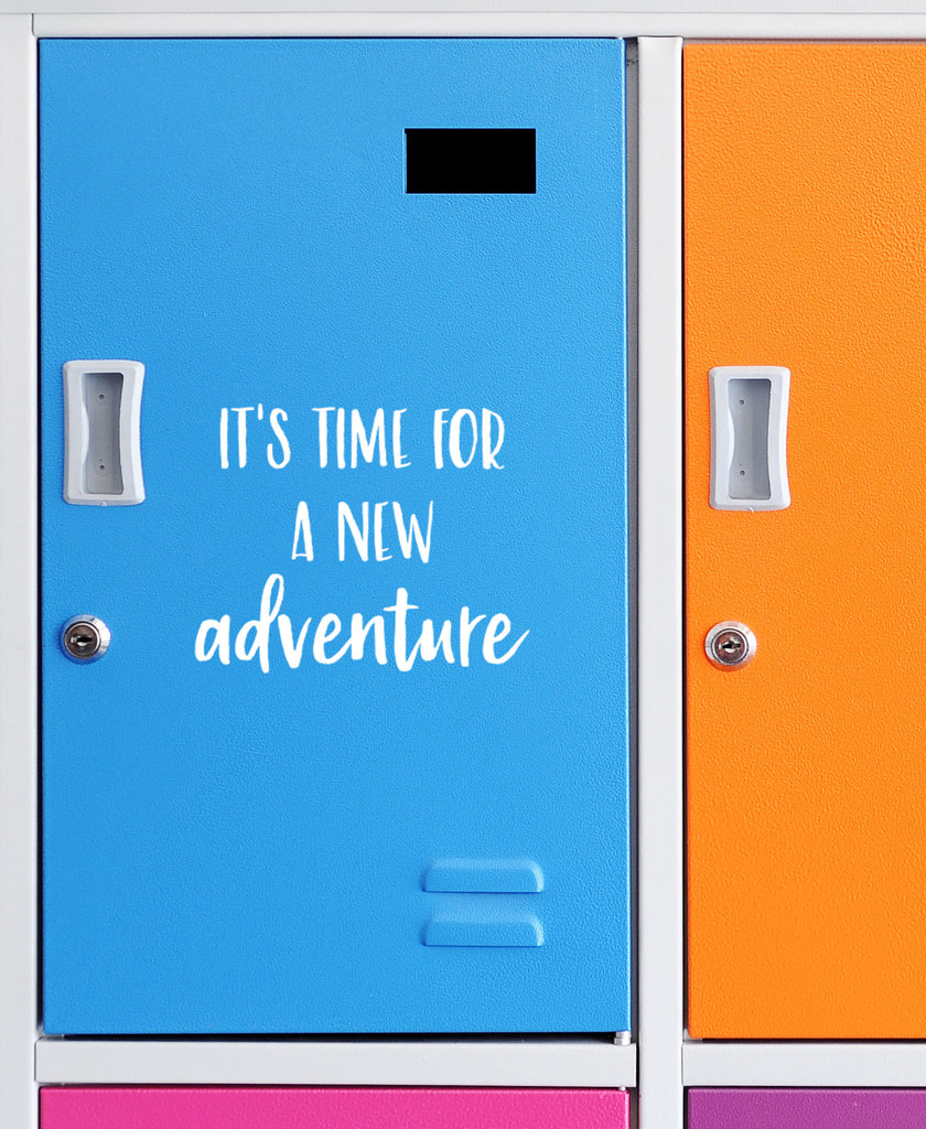 It's Time for A New Adventure | 5.2" x 4.2" Vinyl Sticker | Peel and Stick Inspirational Motivational Quotes Stickers Gift | Decal for Adventure/Travel Lovers