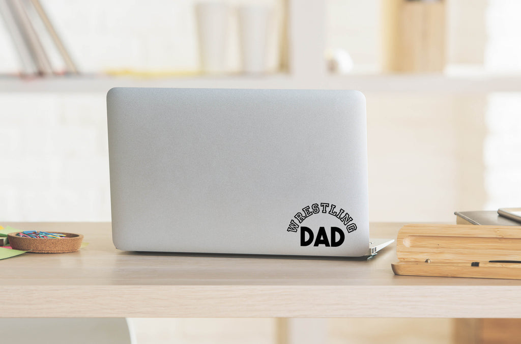 Wrestling Dad | 5.2" x 3.2" Vinyl Sticker | Peel and Stick Inspirational Motivational Quotes Stickers Gift | Decal for Sports Wrestling Lovers