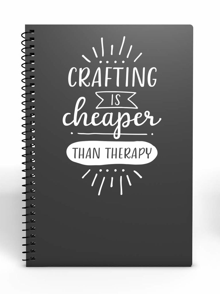 Crafting is Cheaper Than Therapy | 4.3" x 3.7" Vinyl Sticker | Peel and Stick Inspirational Motivational Quotes Stickers Gift | Decal for Hobbies Crafting Lovers